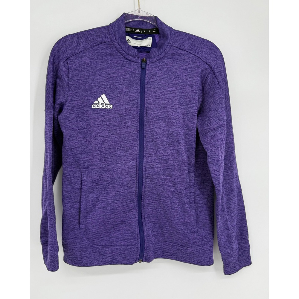 Adidas Womens Purple Heather Climalite Full Zip Track Jacket Sz M